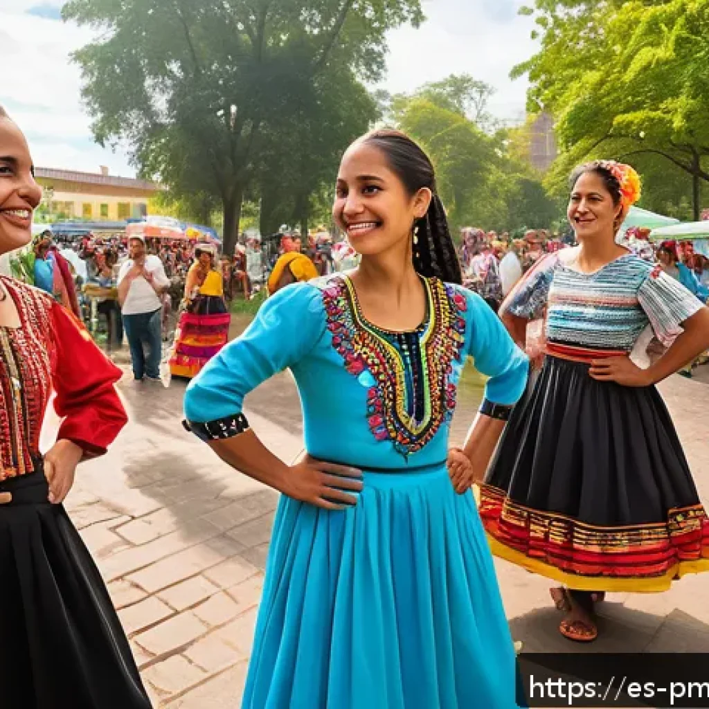 다종 공존 윤리 모델의 사회적 실험 - A vibrant urban park scene in a Latin American city during a multicultural festival, showcasing dive...